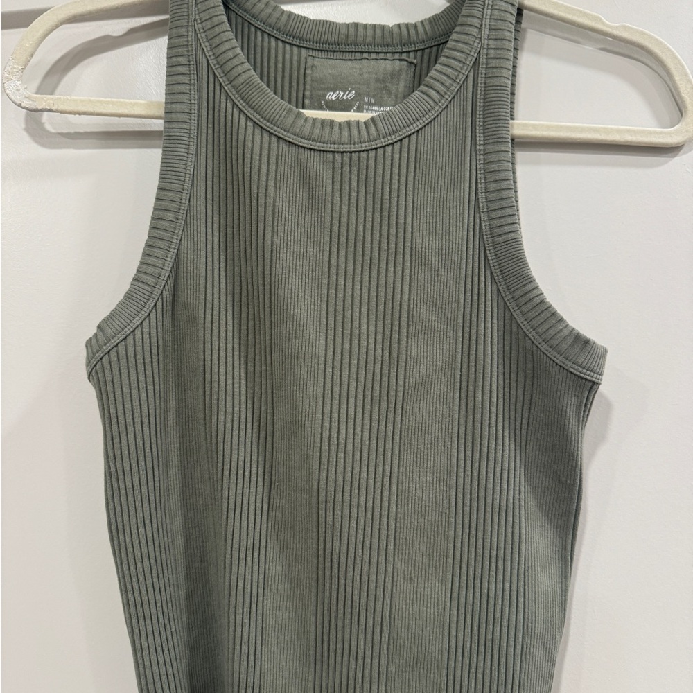 Aerie Ribbed Tank Top - Olive